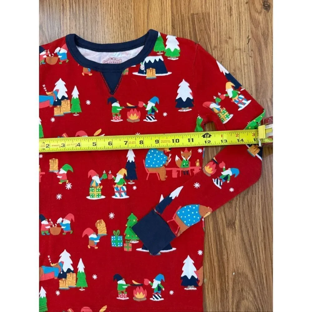 Wondershop Kids' Christmas Elf Long Sleeve Cotton Pajama Set Multicolor Size 8